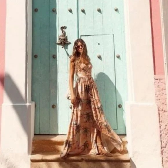 NWT Agua Bendita Dunna Luau Maxi Dress - Picture 3 of 12